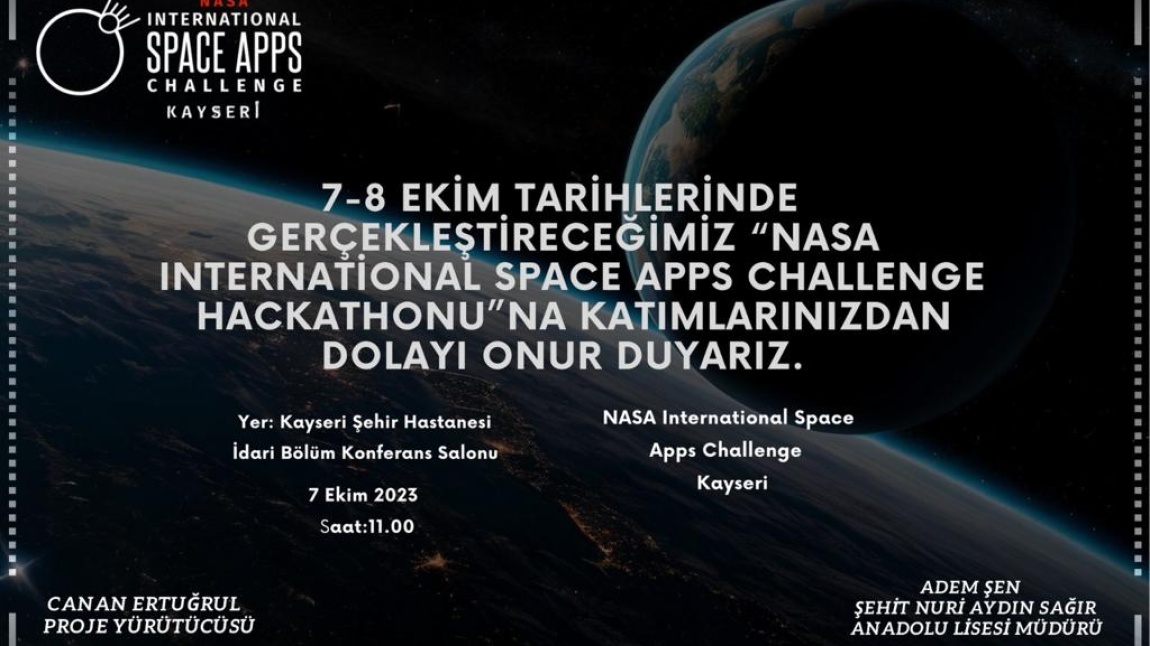 Okulumuz Organizasyonu ile Yapılan NASA Space Apps Challenge sona erdi